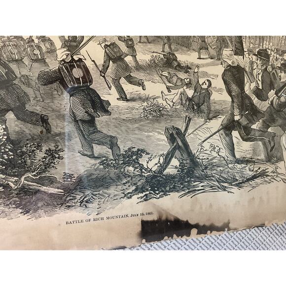 Antique Military 1800s Civil War 1861 Battle Rich Mountain Harper Newspaper - Picture 8 of 8